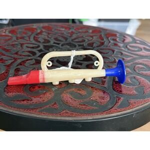Mills Bugle Boy Composite Plastic Whistle Horn Bugle‎ Toy~1940's~Red,White,Blue
